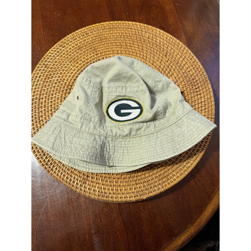 Green Bay Packers MBNA America Bucket Hat Khaki Tan Cotton NFL Football Sun Hat